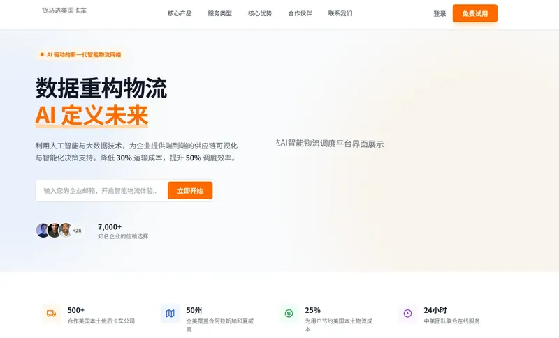 货马达美国卡车运输平台